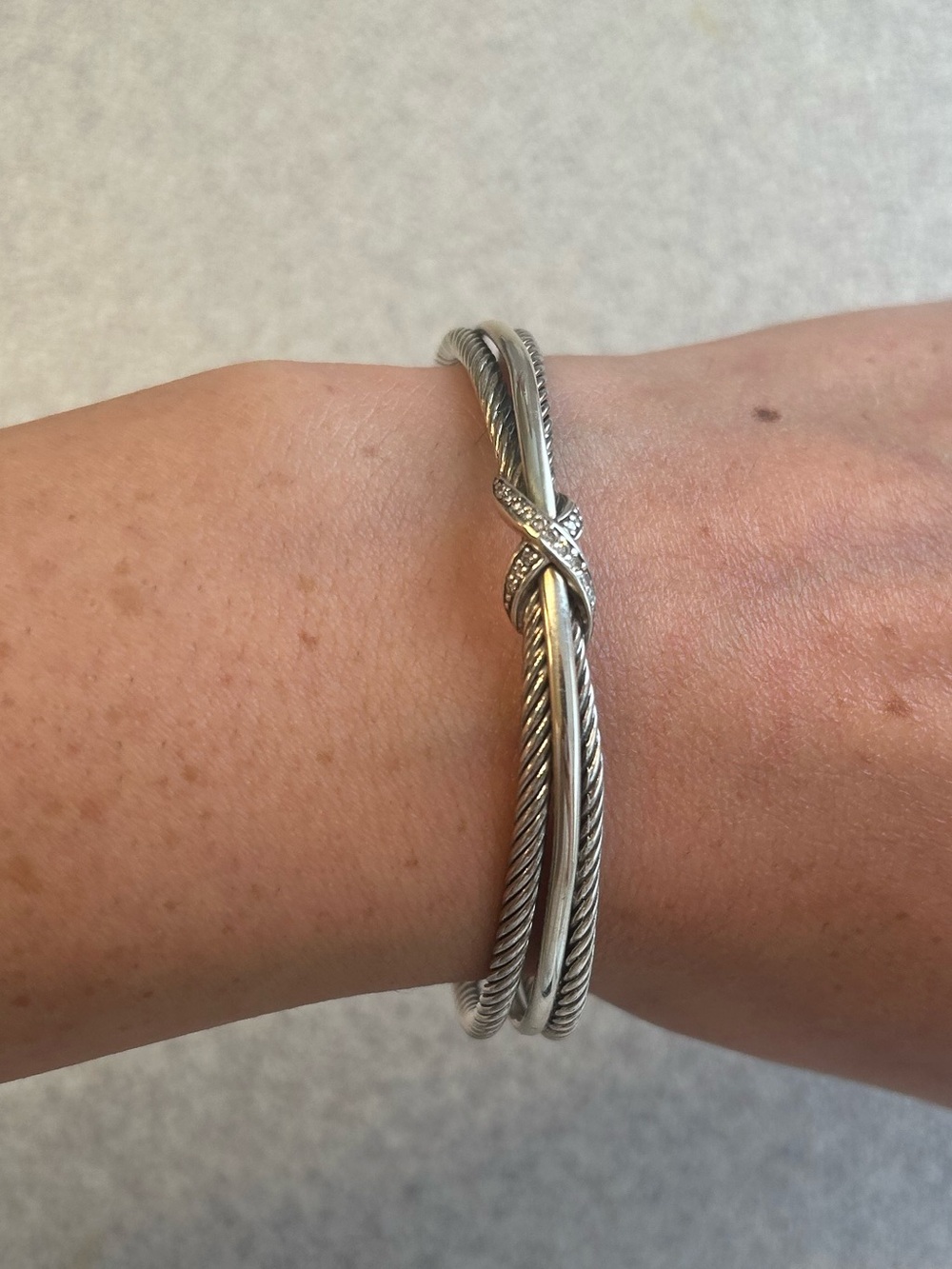 David Yurman Diamond X Crossover Cuff